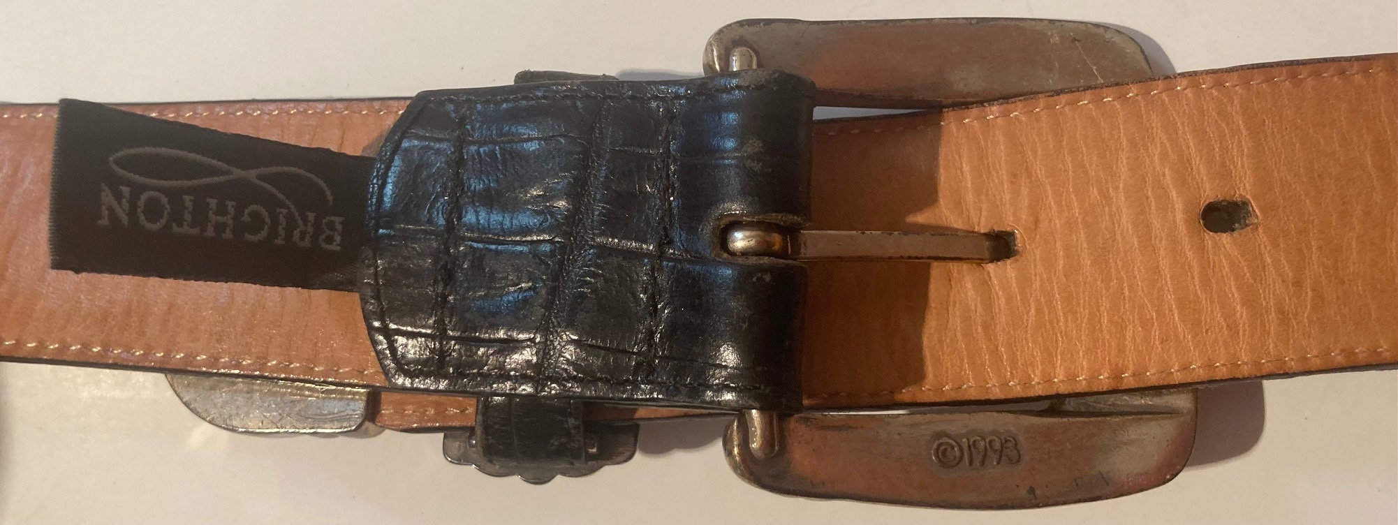Vintage 1993 Leather Belt and Buckle, Brighton, Really Nice  display picture 1