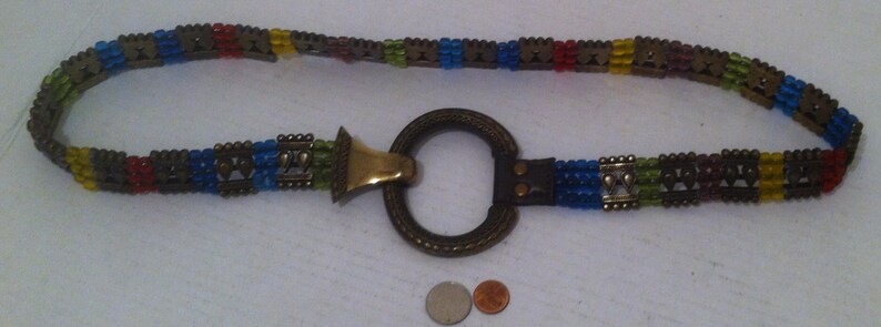 Brass Vintage Country /& Western Belt it is used and nice This is not brand new Really Fun Decorative Jewels Very Heavy Duty