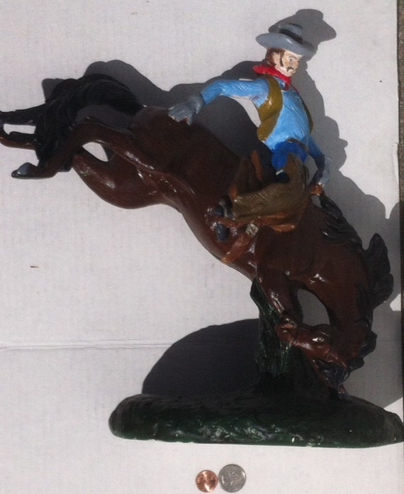 Vintage Western Cowboy On A Horse Statues Home Decor Home Etsy