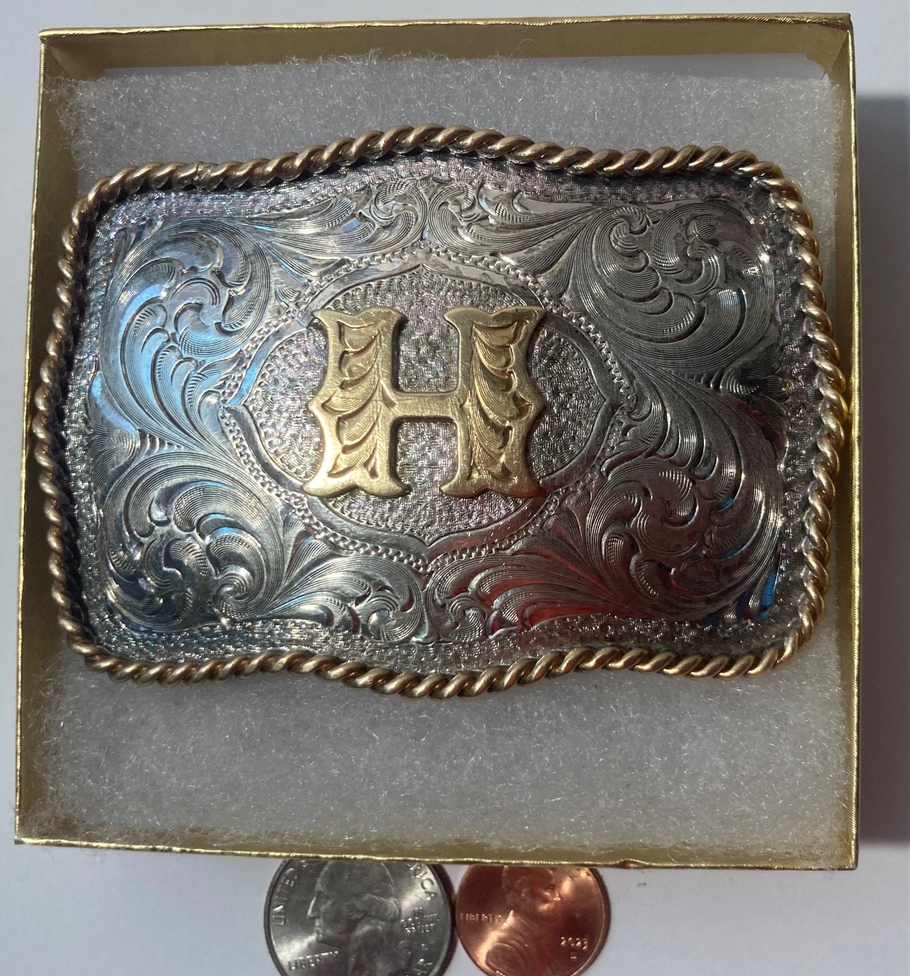 Vintage Metal Belt Buckle, Silver and Brass, Letter H, Initial H, Montana Silversmiths, Nice Western Design, 3 1/2 X 2 1/4, Heavy Duty - Etsy Vintage Metal Belt Buckle, Silver and Brass, Letter H, Initial H, Montana Silversmiths, Nice Western Design, 3 1/2 X 2 1/4, Heavy Duty - Etsy