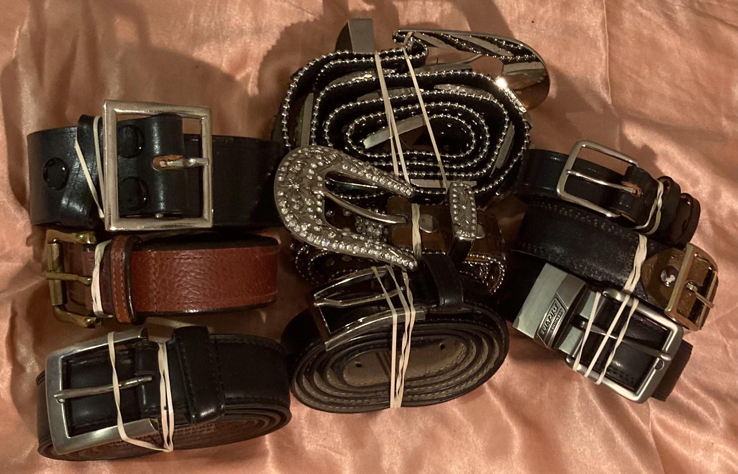 Lot Of 10 Vintage Belts Range In sizes. Leather BS0008 Vintage Casual Jean Belt Genuine Full Grain Leather  main image 2