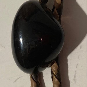 Vintage Metal Bolo Tie, Nice Black Rock, Nice Design, Quality, Heavy Duty, Made in USA, Country & Western, Cowboy, Western Wear, Horse