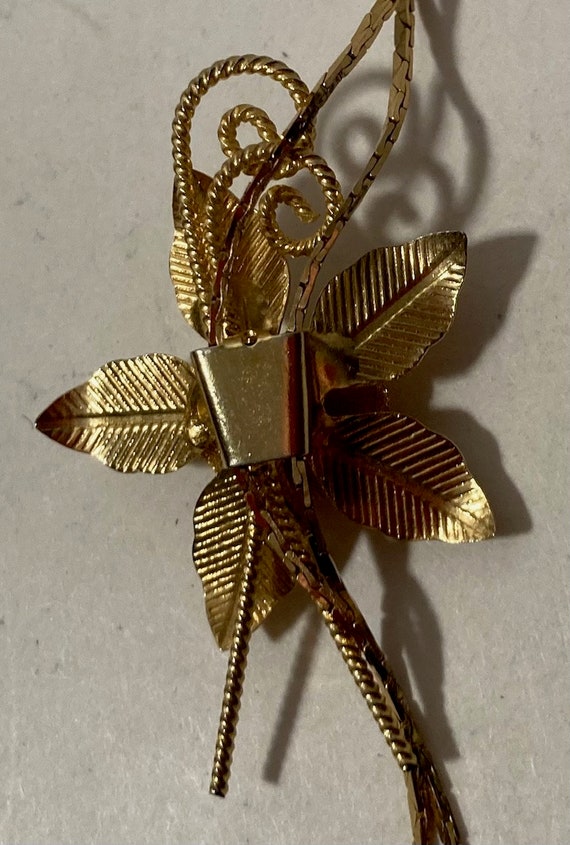 Vintage Metal Bolo Tie, Nice Brass Flower Design,… - image 5