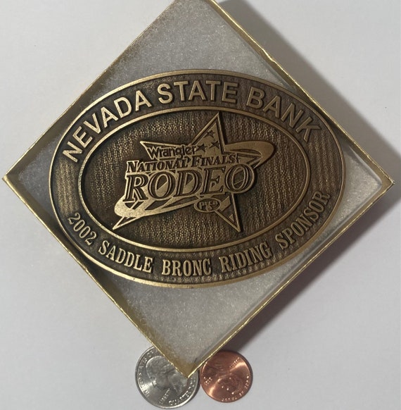 Vintage Metal Belt Buckle, Wrangler National Fina… - image 2