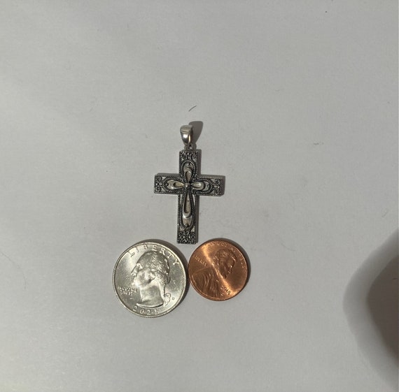 Vintage Sterling Silver 925 Metal Cross, Crucifix… - image 1