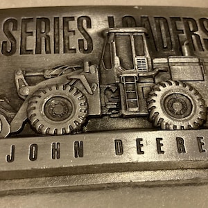 Vintage Metal Belt Buckle, John Deere, G Series Loaders, Tractor, Farming, Construction, Front End Loader, AG, Nice Western Design