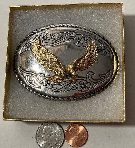 Vintage Metal Belt Buckle, Nice Brass Eagle, Nice… - image 2
