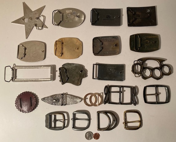 Vintage Lot of 21 Belt Buckles, Indian, Eagle, St… - image 9