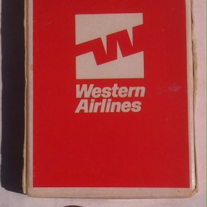 Vintage Set Western Airlines Spielkarten, Pokerkarten-Glücksspiel, Flugzeug, Vintage Geschenke, Vintage Werbung, 7 Card Stud