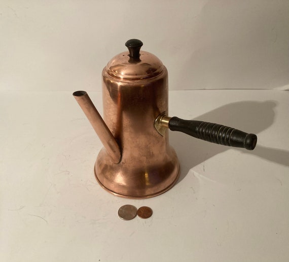 Buy Vintage Metal Copper and Brass Teapot, Tea Kettle, Tea Pot, Side  Handle, Copper Craft, Made in USA, Use It, Kitchen Decor, Shelf Display  Online in India 