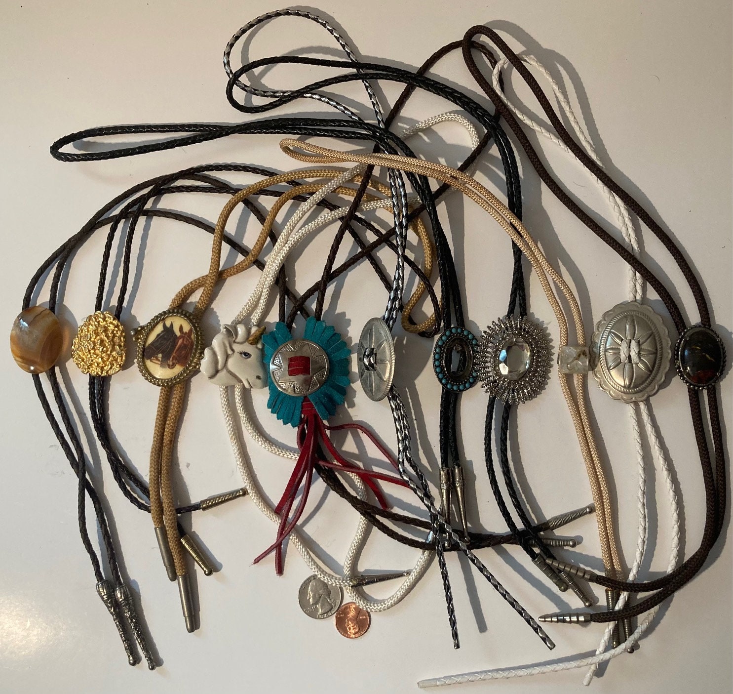 12 Pairs Bolo Tie Ends, Vintage Bolo Tie Tips, Bolo Tie Supplies, Gold & Silver Varieties, Bolo Ties Making