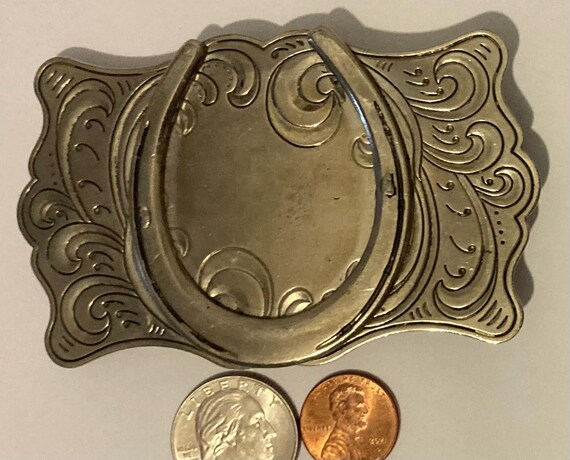 Vintage Metal Belt Buckle, Nice Horseshoe Design, Nice Western Design, Western Wear, Country and Western, Heavy Duty