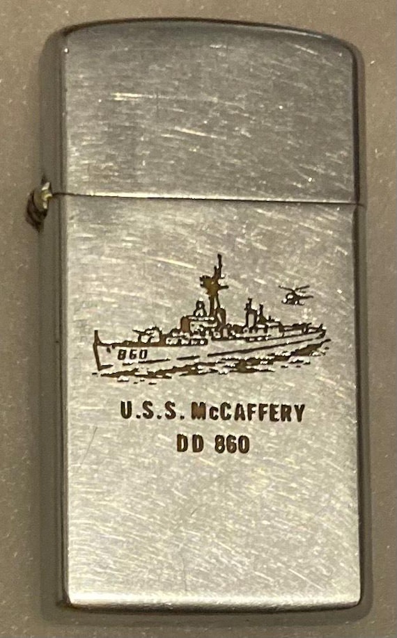 Vintage Metal Zippo, U.S.S. Mccaffery DD-860, Destroyer Ship, Navy