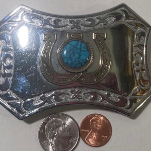 Horseshoe Belt Buckle Turquoise - Etsy