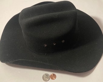 Chapéu de cowboy vintage, preto, Bailey, autoconformável, tamanho 6 5/8, qualidade, cowboy, roupa ocidental, rancheiro, guarda-sol, chapéu muito bonito