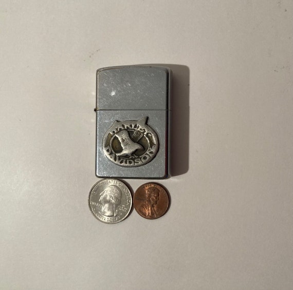 Vintage Metal Zippo Lighter, Harley Davidson, Motorcycle Vintage Metal Zippo Lighter, Harley Davidson, Motorcycle