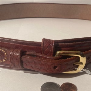 Vintage Leather Belt and Buckle, Really Nice Leather, Heavy Duty, Quality, Size 38 to 42 Country and Western, Western Wear, Heavy Duty