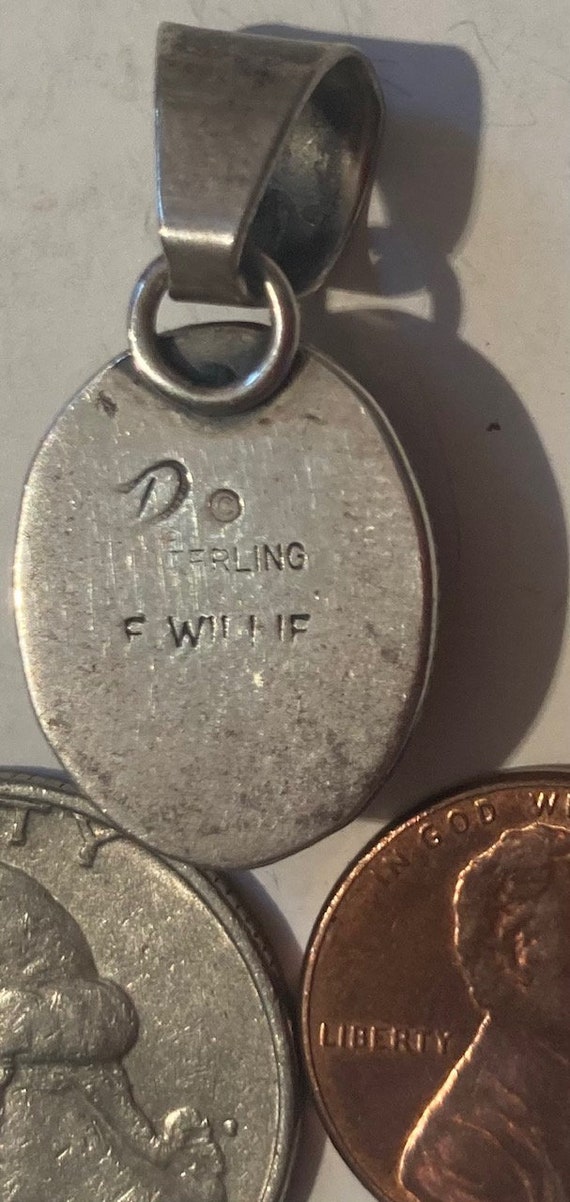 Vintage Sterling Silver 925 Metal Pendant, Charm,… - image 4