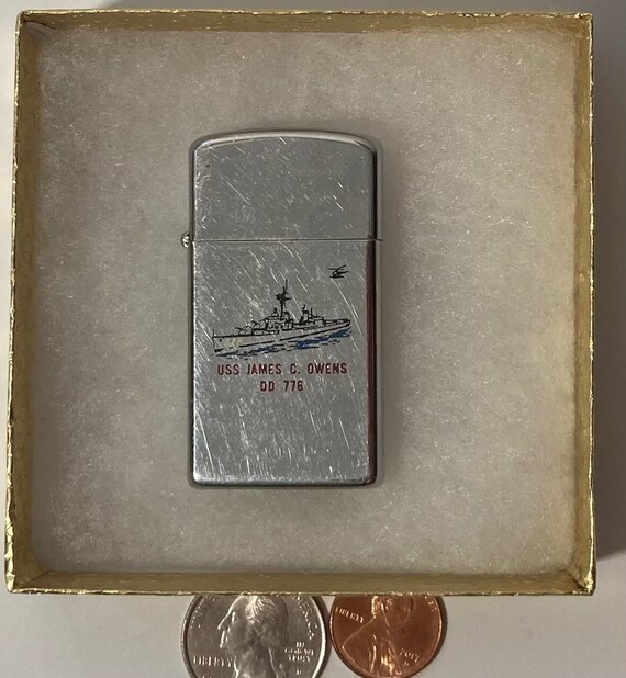 Vintage Metal Zippo, U.S.S. James C. Owens DD-776, Destroyer Ship