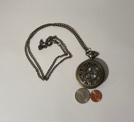Vintage Metal Pocket Watch, Clock Face, Clock, Ti… - image 1