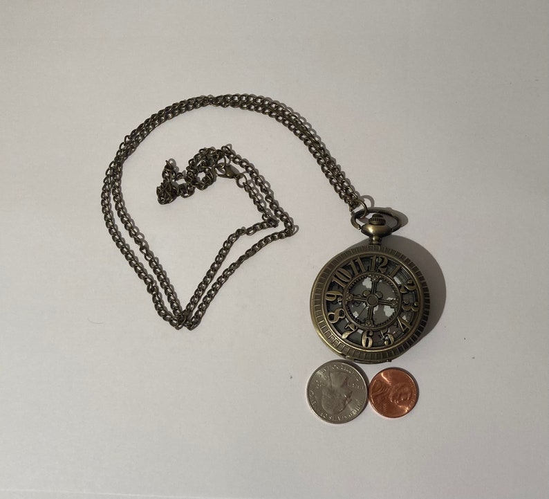 Vintage Metal Pocket Watch, Clock Face, Clock, Time, Style image 1