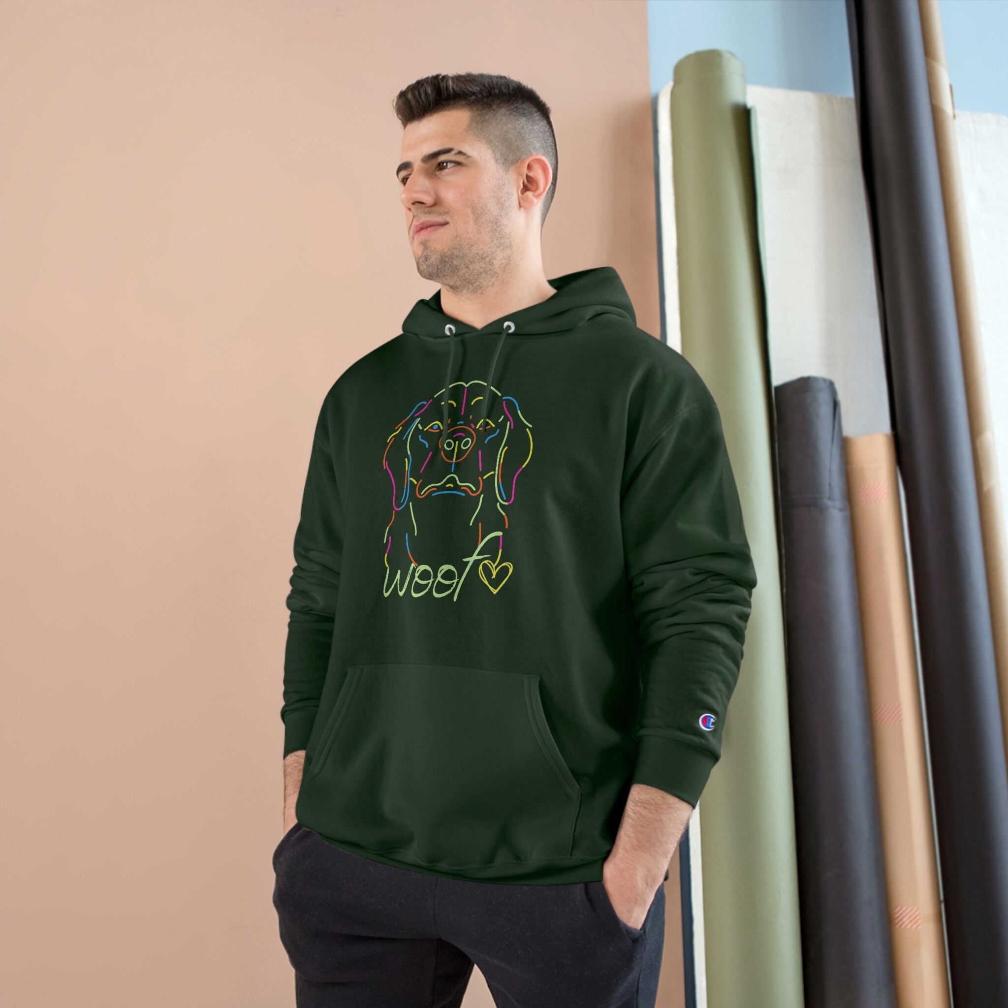 Neon Dog Champion Hoodie POD Etsy Canada