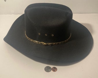Chapéu de cowboy vintage, Western Express, feito no México, autoconformável, bela faixa, tamanho 7 1/8, Clish, qualidade, cowboy, Western Wear, Rancher