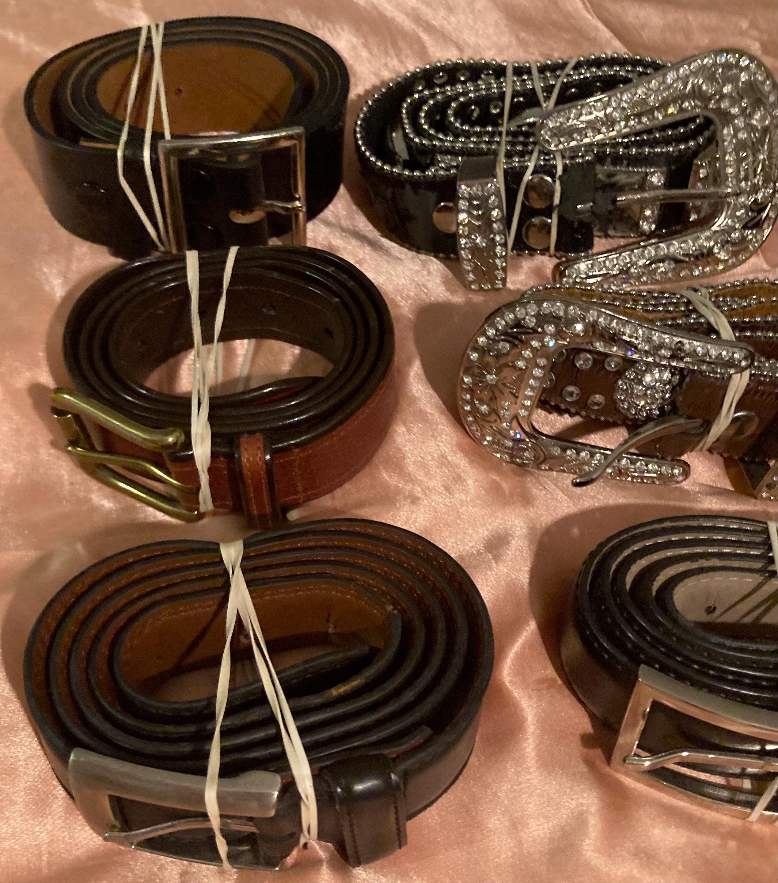Vintage Lot of 9 Assorted Leather Belts, Nice Good Leather  display picture 1