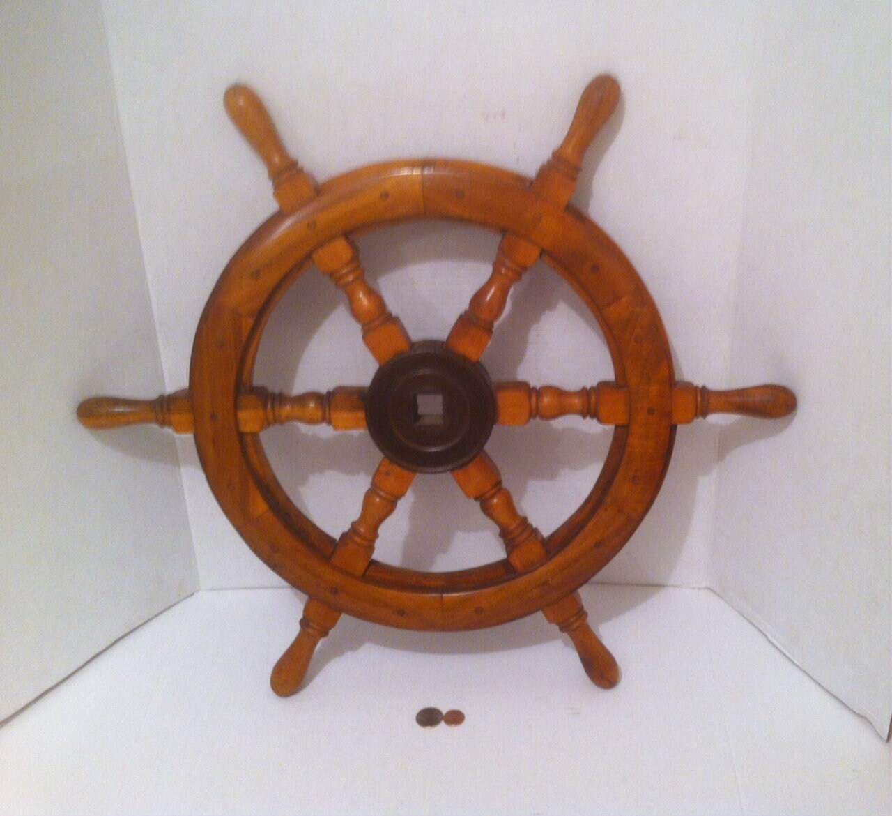 Vintage Wooden Ships Wheel Helm Steering
