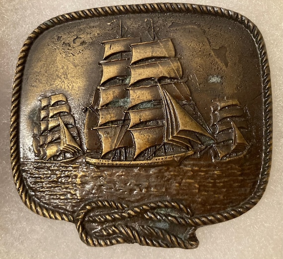 Vintage Metal Belt Buckle, Sailboat, Ship, Boat, Nautical, Nice Western  Design, 2 3/4 x 2 1/2, Heavy Duty, Quality, Thick Metal