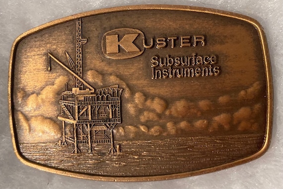 Vintage Metal Belt Buckle, Kuster Subsurface Inst… - image 1