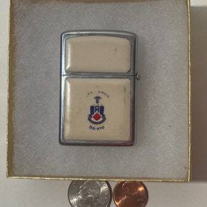 Vintage Metal Zippo, U.S.S. Caron DD-970, Destroyer Ship, Navy