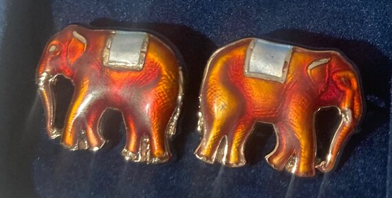 Vintage Sterling Silver Cufflinks, Elephants, Wil… - image 4