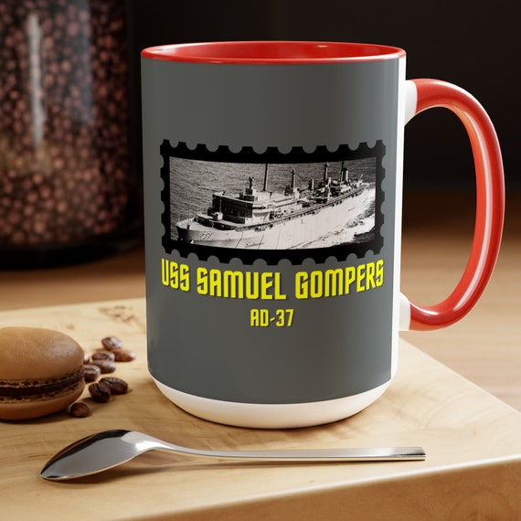 Retro Boater in Red/Grey outline Mug 11oz Retro Boater in Red/Grey outline Mug 11oz
