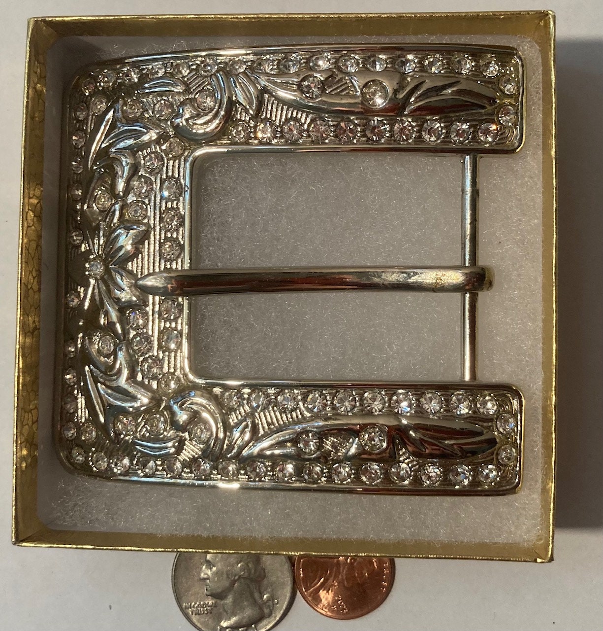 Beautiful vintage large belt buckle. Buckle embellished with diff. sized stones. Belt Buckle With Gem Stones - Etsy main image 4