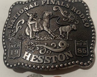 Vintage 1985 NFR bältesspänne, Hesston, Western Rodeo