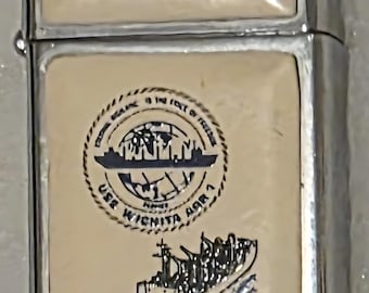 Vintage Metal Zippo, U.S.S. Hermitage LSD-34, Dock Landing Ship