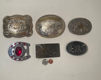 Vintage Lot of 9 Assorted Leather Belts, Nice Good Leather  display picture 2