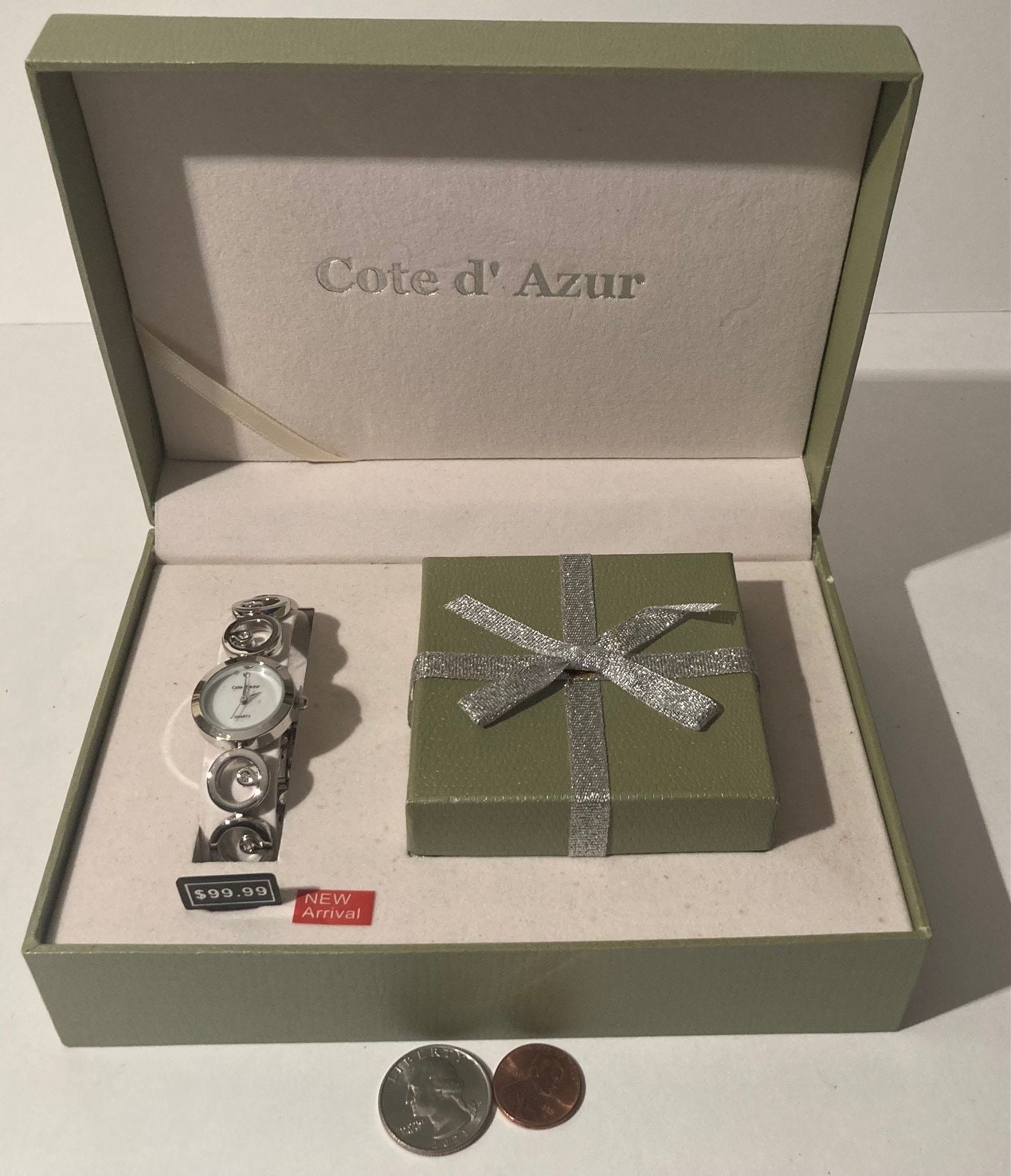 Vintage Cote D Azur Wrist Watch Necklace and Earring Set