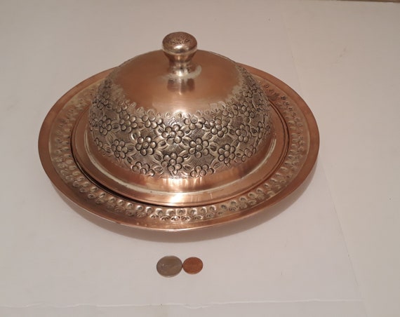 Vintage Metal Food Tray Dish Cover 12 1 2 and 10 Wide Cover