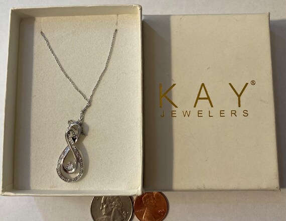 Vintage Sterling Silver Necklace, Kay Jewelers, N… - image 1