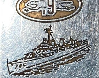 Vintage Metal Zippo, U.S.S. Kitty Hawk CV-63, Aircraft Carrier