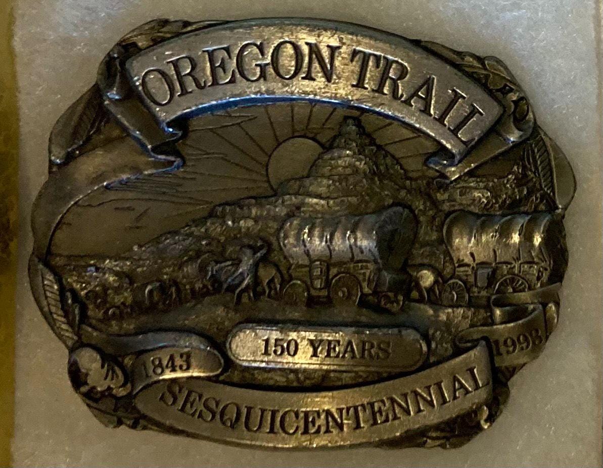 Vintage 1998 Metal Belt Buckle, Oregon Trail, Nice Design, 3  display picture 2