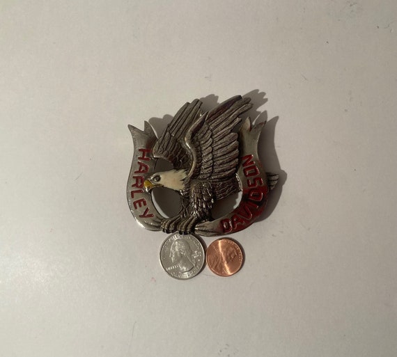 Vintage Metal Belt Buckle, Harley Davidson, Heavy Duty, Quality, Clothing Accessory, Fashion, Collectible, Shelf Display