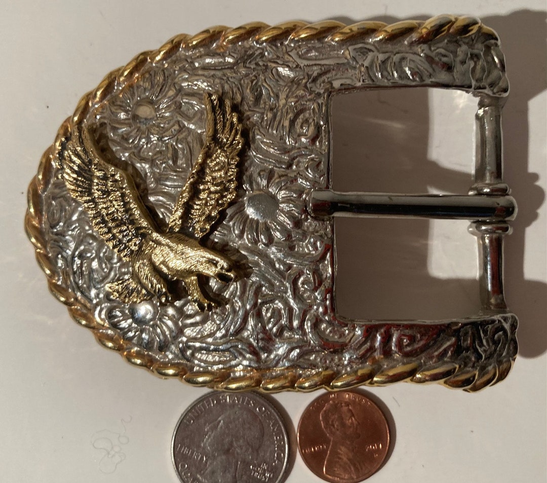 Boucle De Ceinture Américaine Aigle Chauve – Métal Poli – Neuve