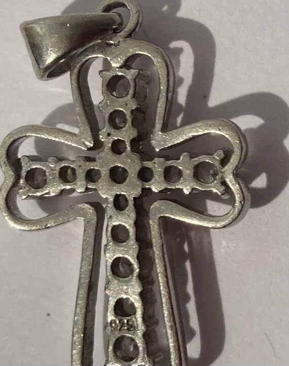 Vintage Sterling Silver 925 Metal Cross, Crucifix… - image 4