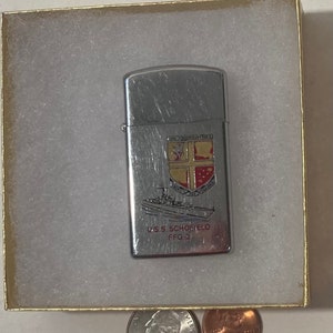 Zippo de metal vintage, EE.UU. Schofield FFG-3, Fragata Rápida, Armada