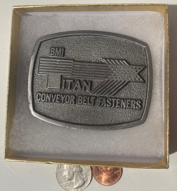 Vintage Metal Belt Buckle, BMI, Titan Conveyor Belt F… - Gem - City Chic Vintage Conveyor Belt Buckles