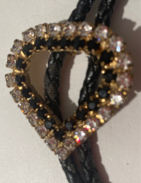 Vintage Metal Bolo Tie, Brass, Heart Shape, Nice … - image 2