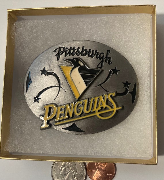 Vintage Metal Belt Buckle, Pittsburgh Penguins, N… - image 2